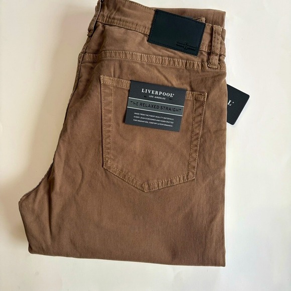 Liverpool Other - Liverpool‎ Men's 30x34 Cub Relaxed Straight Pants Brown Casual NEW